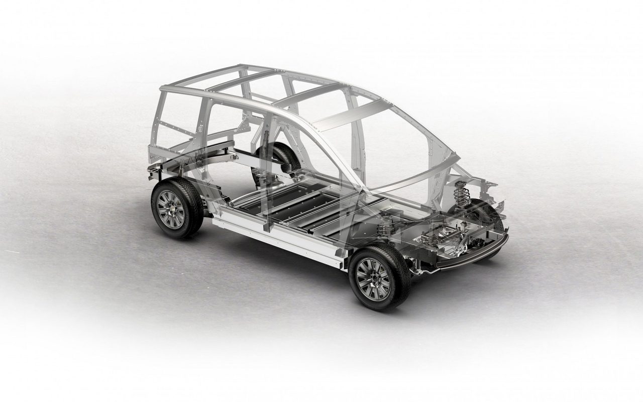 Starke Basis: Der Aluminium Space Frame des Sion sorgt für Sicherheit. Er ist außerdem leicht, oxidiert nicht und ist zu 100% recycelbar. © Sono Motors